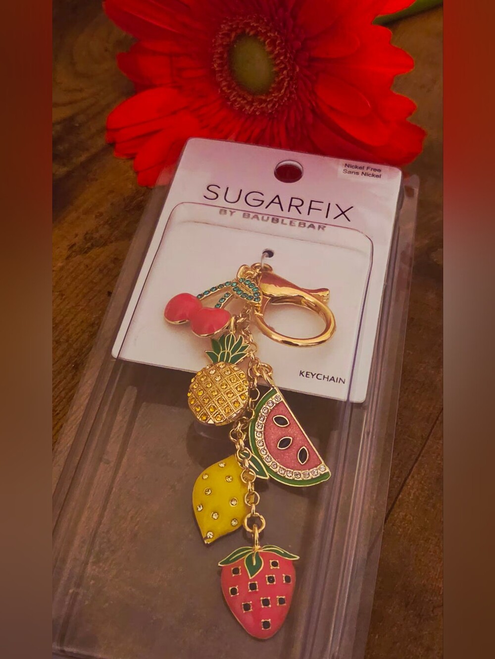 SugarFix Gold Fruit Purse Charm